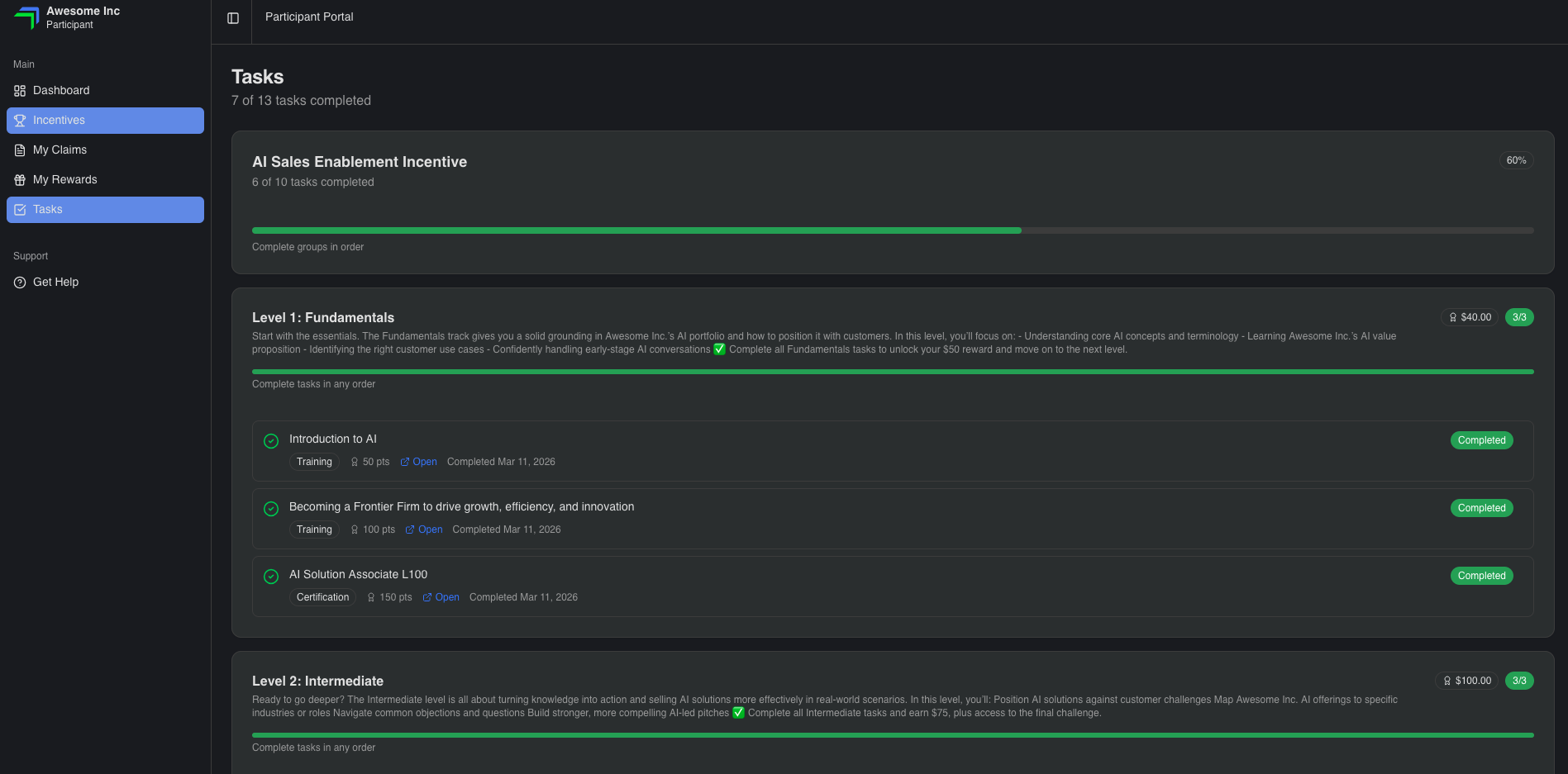 Participant completing a task in Incentivizer